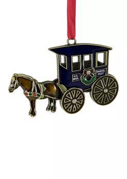 Northlight | 2.25Inch Antique Brass-Plated Horse and Buggy Christmas Ornament with European Crystals商品图片,
