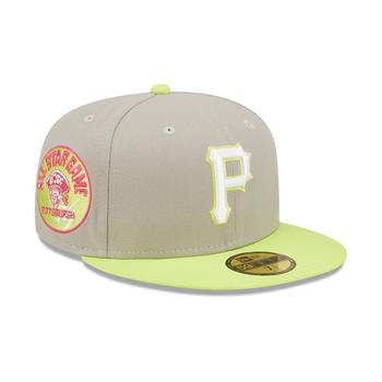 时尚mlb羽绒服男装, New Era | Men's Gray and Green Pittsburgh Pirates 1974 MLB All-Star Game Cyber 59FIFTY Fitted Hat商品图片 