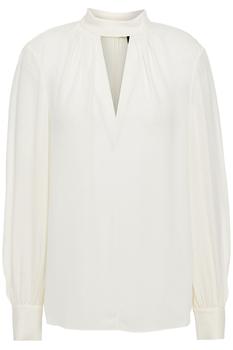 Theory | Cutout silk crepe de chine blouse商品图片,3.7折