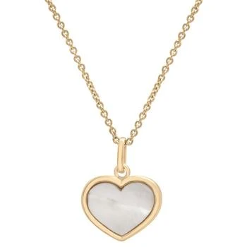 Macy's | Mother of Pearl Heart Pendant Necklace in 14k Gold-Plated Sterling Silver, 16" + 2" extender 