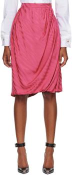 Vivienne Westwood | Pink Drunken Drape Midi Skirt商品图片,6.7折