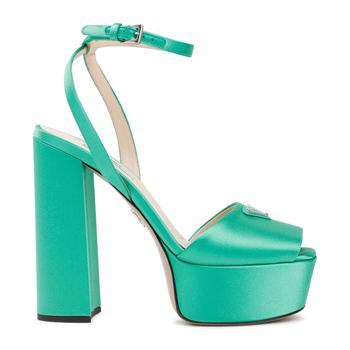 Prada | PRADA  HIGH-HEELED LEATHER SANDALS SHOES商品图片,7.6折