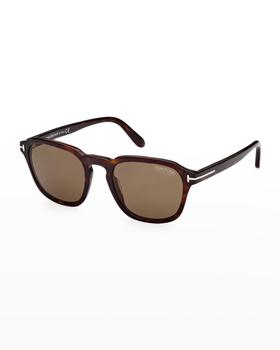 tom ford墨镜评价, Tom Ford | Men's Avery Polarized T-Logo Round Sunglasses商品图片 