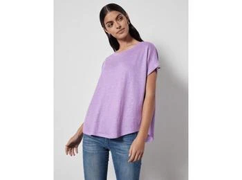 notshy | T-shirt lin col rond manches courtes Zoe GLYCINE,商家The Village Outlet,价格¥472