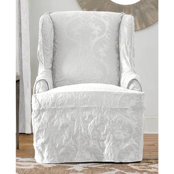 商品Matelasse Damask Wing Chair Slipcover,商家Macy's,价格¥586图片