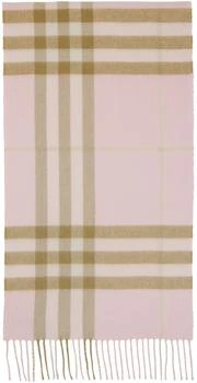 Burberry | Pink Cashmere Check Classic Scarf 