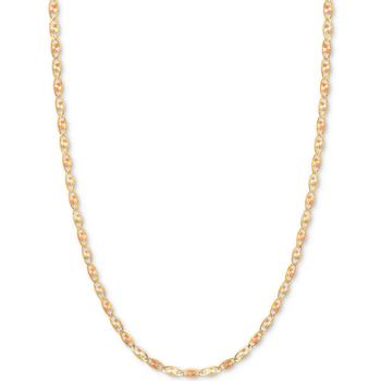 商品16" Tri-Color Valentina Chain Necklace (1/5mm) in 14k Gold, White Gold & Rose Gold图片