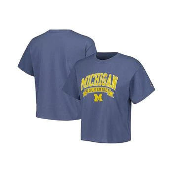 League Collegiate Wear | Women's Navy Michigan Wolverines Banner Clothesline Cropped T-shirt,商家Macy's,价格¥258