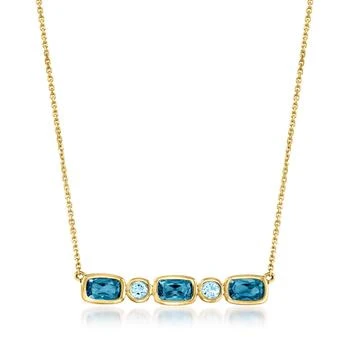 Ross-Simons | Ross-Simons London and Sky Blue Topaz Necklace in 14kt Yellow Gold,商家Premium Outlets,价格¥3544