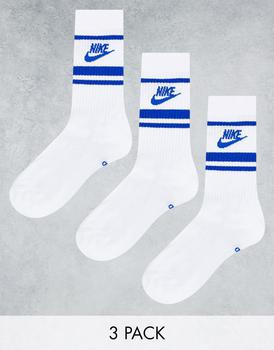 NIKE | Nike Everyday Essential 3 pack socks in white/blue商品图片,
