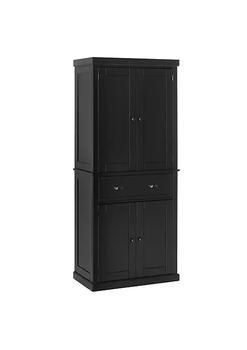 商品HOMCOM | 72" Traditional Freestanding Kitchen Pantry Cupboard with 2 Cabinet Drawer and Adjustable Shelves Black,商家Belk,价格¥2661图片