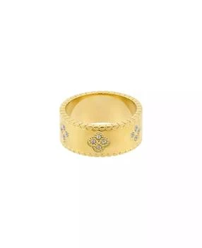 ADORNIA | Tarnish Resistant Gold Crystal Clover Band Ring,商家Macy's,价格¥203