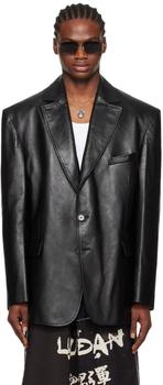 商品LU'U DAN | 黑色 Oversized Tailored 皮革西装外套,商家SSENSE CN,价格¥11474图片