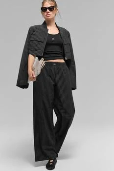 Alo | Pinstripe Daylight Boxer Pant (Regular) - Lunar Grey/White,商家Alo yoga,价格¥1046