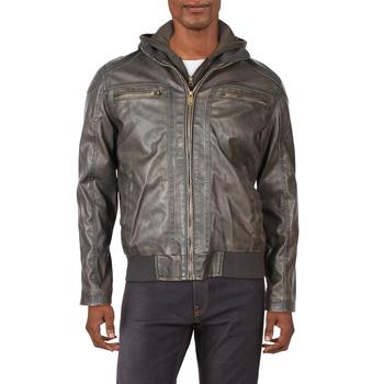 商品Sean John | Sean John Mens Faux Leather Cold Weather Bomber Jacket,商家BHFO,价格¥292图片
