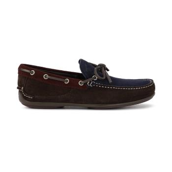 菲拉格慕男鞋板鞋, Salvatore Ferragamo | SALVATORE FERRAGAMO 男士棕色蓝色两色拼接乐福鞋 0582736商品图片 独家减免邮费