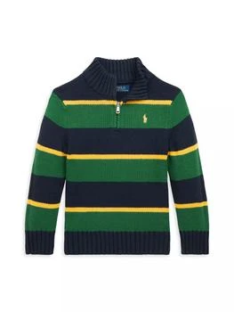 Ralph Lauren | Little Boy's & Boy's Striped Half-Zip Pullover Sweater,商家Saks Fifth Avenue,价格¥565