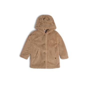 商品Deux par Deux | Baby Girl Hooded Fake Fur Coat Beige - Infant,商家Macy's,价格¥332图片