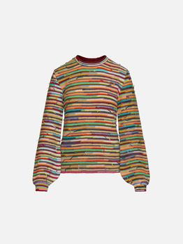 Chloé | Striped Cashmere Wool Blend Crewneck Sweater商品图片,2.5折