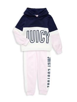juicy couture价格, Juicy Couture | Little Girl's 2-Piece Colorblock Hoodie & Joggers Set商品图片 4.2折