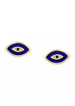 推荐Enamel Evil Eye Stud Earrings in 10K Yellow Gold商品