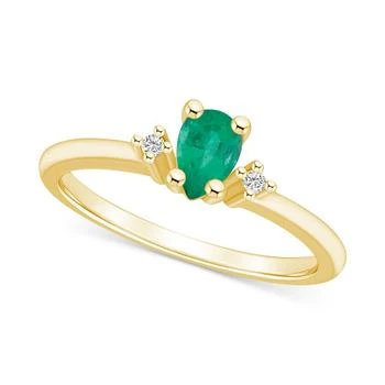 Macy's | Emerald (3/8 ct. t.w.) & Diamond Accent Pear Ring in 14k Gold (Also in Sapphire, & Pink Sapphire),商家Macy's,价格¥10214
