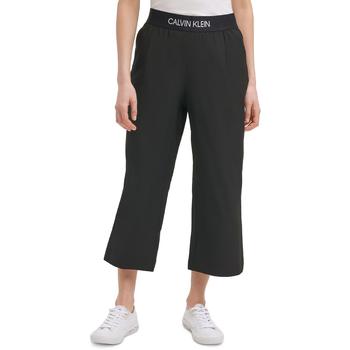 Calvin Klein | Calvin Klein Womens Pull On Logo Straight Leg Pants商品图片,4.5折×额外9折, 独家减免邮费, 额外九折