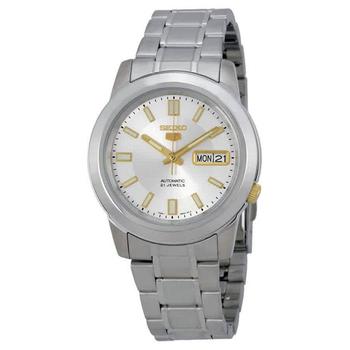 推荐Seiko 5 Silver Stainless Steel Automatic Men's Watch SNKK09商品