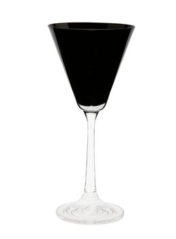商品Set of 6 V-Shaped Black Shot Glasses with Clear Stem图片