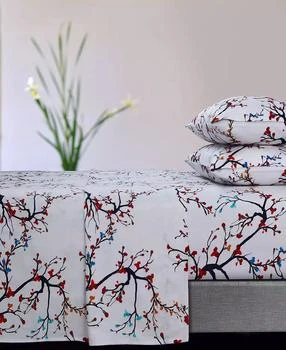 Tribeca Living | Emilia Tree 170-GSM Flannel Extra Deep Pocket 4 Piece Sheet Set,商家Macy's,价格¥306