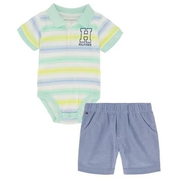 Tommy Hilfiger | Baby Boys Polo Bodysuit and Chambray Shorts, 2 Piece Set 2.9折