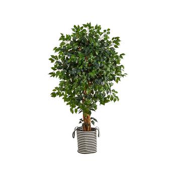 NEARLY NATURAL, NEARLY NATURAL | 5.5' Palace Ficus Artificial Tree in Planter商品图片 6.9折