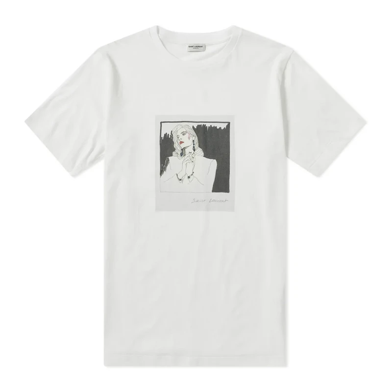 推荐YSL 男士白色女士电话图案短袖T恤 551417-YBBH2-8486商品
