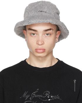 推荐SSENSE Exclusive Grey Fleece 'Filtered Reality' Bucket Hat商品