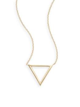 商品Saks Fifth Avenue | Ophol 14K Yellow Gold Triangle Pendant Necklace,商家Saks OFF 5TH,价格¥2068图片