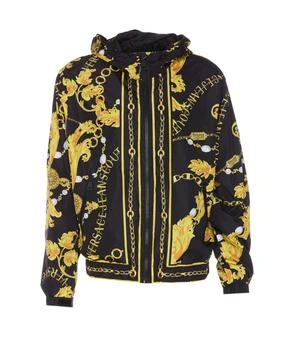 Versace | Versace Jeans Couture Baroque-Printed Hooded Zipped Jacket,商家Cettire,价格¥2606