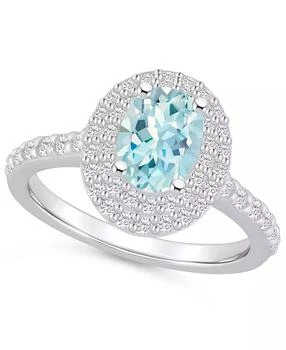 Macy's | Aquamarine and Diamond Halo Ring,商家Macy's,价格¥14496