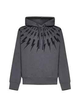 Neil Barrett | Neil Barrett Logo Printed Drawstring Hoodie 5.6折