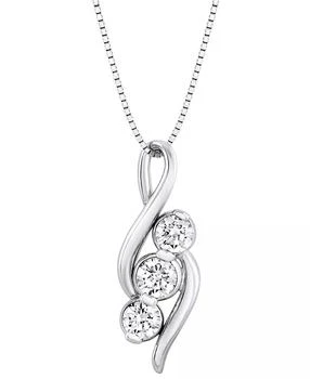 Sirena | Diamond Treble Clef 18" Pendant Necklace (1/2 ct. t.w.) in 14k White or Yellow Gold,商家Macy's,价格¥22431