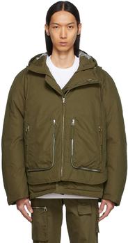 product Green Cotton Nylon Puffer Jacket image