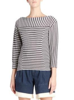 Chloé | Mariniere Striped Knit Pullover Top商品图片,4折