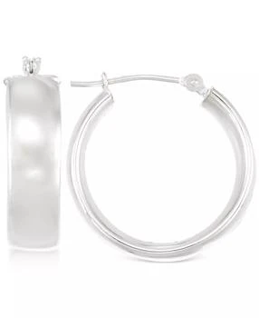 Macy's | Polished Wide Hoop Earrings in 10k White Gold,商家Macy's,价格¥1169