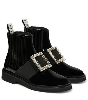Roger Vivier, Roger Vivier | Viv' Rangers patent leather ankle boots商品图片 