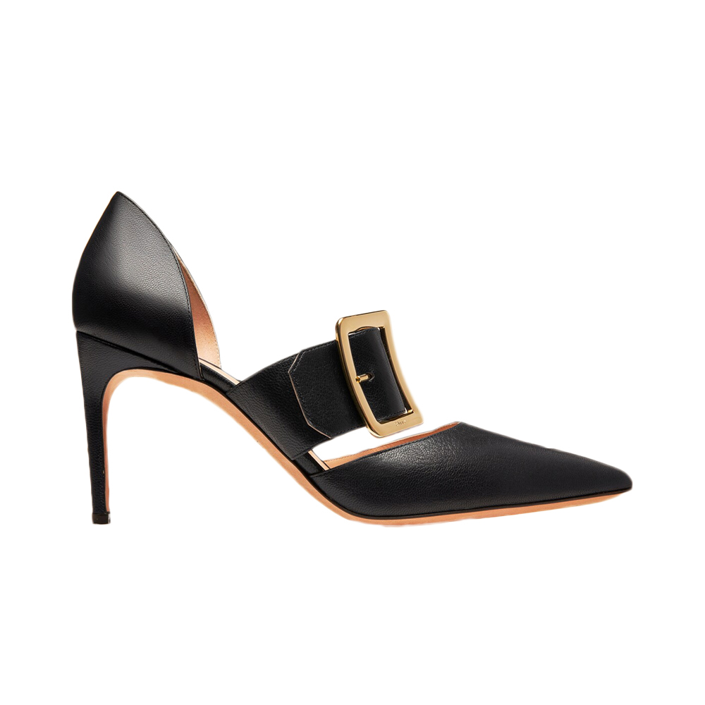 bally女鞋高跟鞋, Bally | BALLY 女士黑色羊皮交叉扣带浅口高跟鞋 6238161商品图片 独家减免邮费
