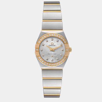 欧米茄星座怎么样, [二手商品] Omega | Omega Silver Diamonds Yellow Gold And Stainless Steel Constellation 123.25.24.60.52.002 Women's Wristwatch 24 mm商品图片 6.4折