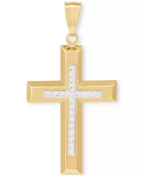 Macy's | Polished Cross Pendant in 14k Yellow & White Gold,商家Macy's,价格¥5258