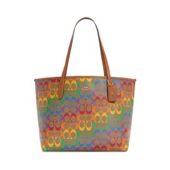 coach托特包男包, Coach | COACH 女士彩虹印花托特包 C4181IMMU4商品图片 满$100享9.5折, 满折