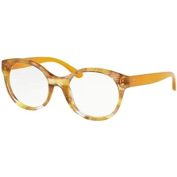 推荐Tory Burch Women's Eyeglasses - Yellow Horn Round Frame | TORY BURCH 0TY2086 1745商品
