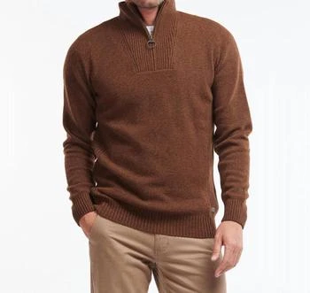 Barbour | Nelson Essential Half Zip Sweater In Dark Sand,商家Premium Outlets,价格¥691