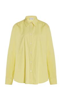 推荐DES_PHEMMES - Women's Exclusive Cotton Poplin Shirt - Yellow - IT 38 - Moda Operandi商品